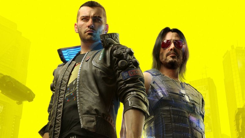 Cyberpunk 2077, V and Johnny Silverhand in official artwork
