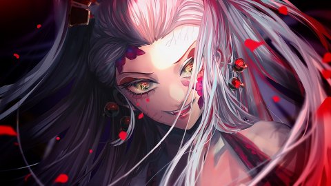 Demon Slayer: Kaezuko witch Daki cosplay with her demonic charm