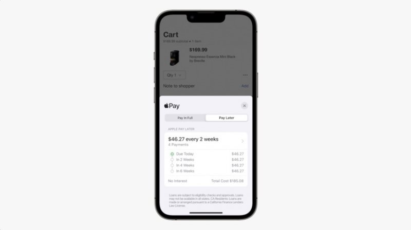 Apple Pay Later su iOS 16 Apple Pay Later su iOS 16