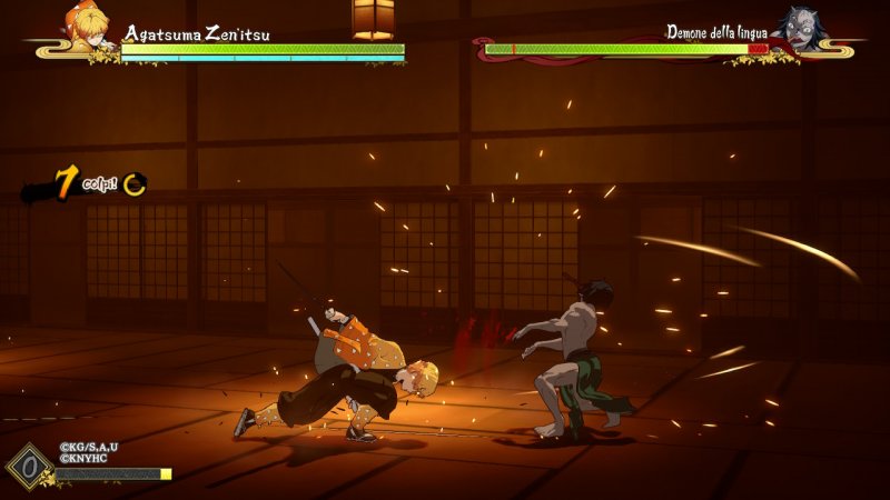 Una battaglia di Demon Slayer: Kimetsu no Yaiba - The Hinokami Chronicles