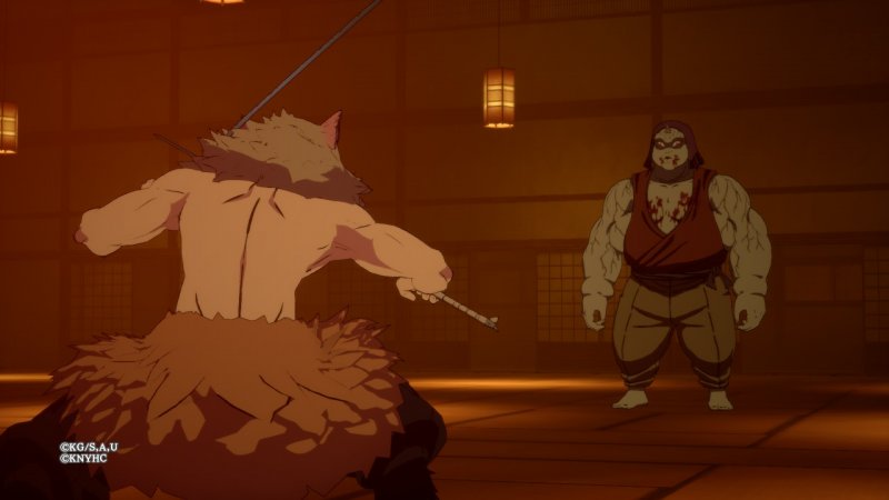 Demon Slayer: Kimetsu no Yaiba - The Hinokami Chronicles, Inosuke contro un demone