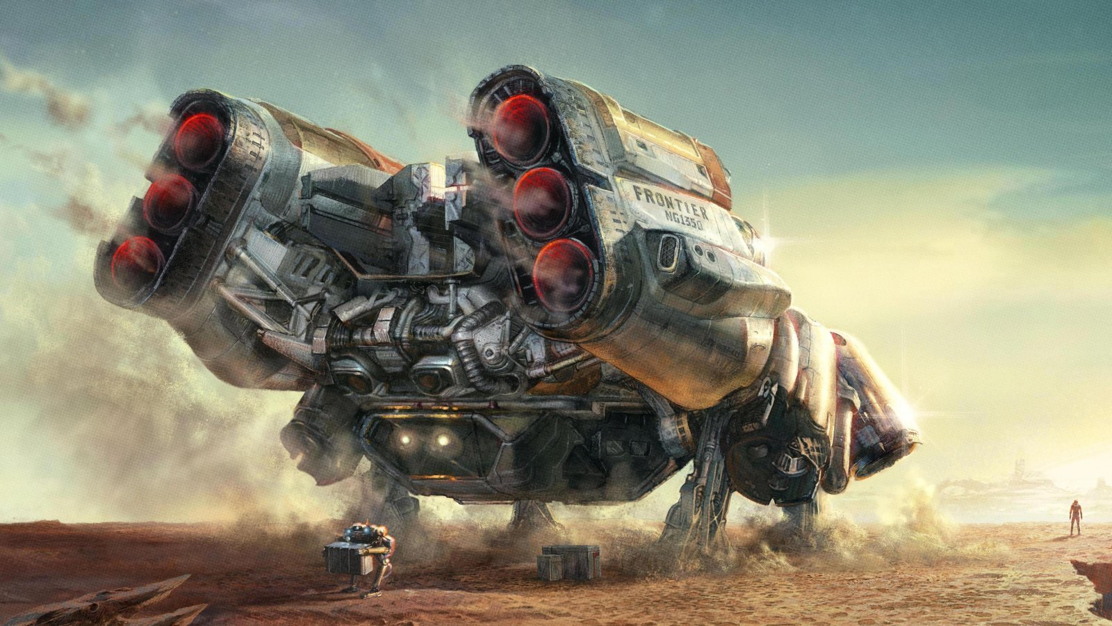 Una nave spaziale di Starfield su un pianeta roccioso