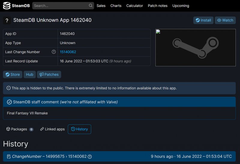 SteamDB e i riferimenti a Final Fantasy 7 Remake SteamDB e i riferimenti a Final Fantasy 7 Remake