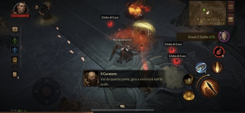 Diablo Immortal, the interface shows where to go when needed