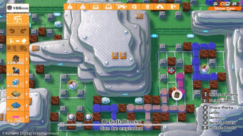L'éditeur de niveaux de Super Bomberman R 2 est impressionnant, mais un peu difficile à maîtriser