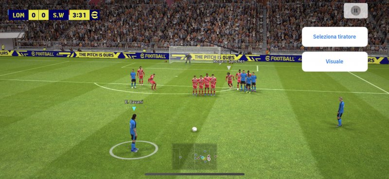 eFootball 2022 Mobile, free kick on the edge of the area