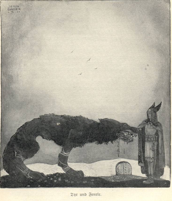 God of War: Truck and Fenrir, in an illustration by John Bauer, 1911