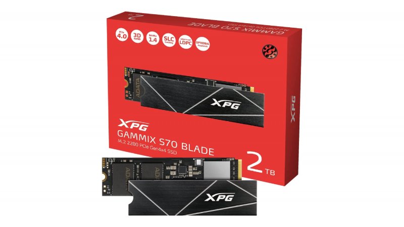 SSD Adata XPG GAMMIX S70 BLADE da 2 TB con dissipatore SSD Adata XPG GAMMIX S70 BLADE da 2 TB con dissipatore
