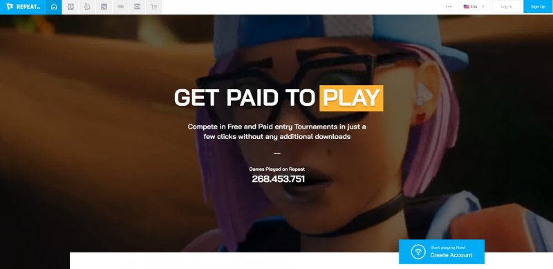 Repeat.gg, l'home page Repeat.gg, l'home page