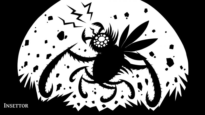 Eyes in the Dark: Screen introducing the room of the Insector, the first Guardian the player encounters
