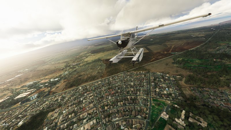 Flight Simulator: flying fast over Kahului