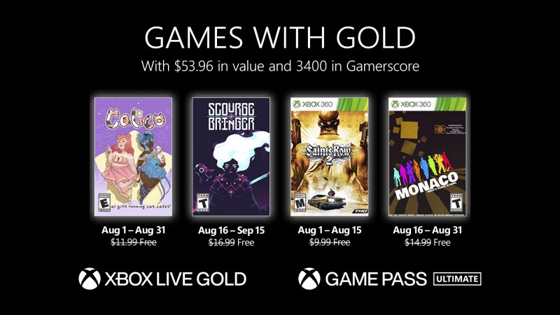 Games with Gold, August 2022: Free games of the month for Gold and Game Pass Ultimate subscribers