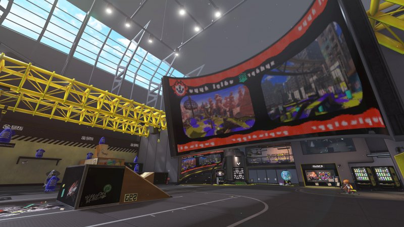 Splatoon 3: in attesa che inizi il match, è possibile sgranchirsi i pennelli in questa area Splatoon 3: in attesa che inizi il match, è possibile sgranchirsi i pennelli in questa area