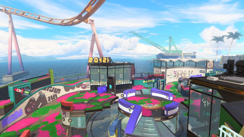 Splatoon 3: i nuovi livelli non sono particolarmente ricchi graficamente, ma il loro design è totalmente votato al divertimento Splatoon 3: i nuovi livelli non sono particolarmente ricchi graficamente, ma il loro design è totalmente votato al divertimento