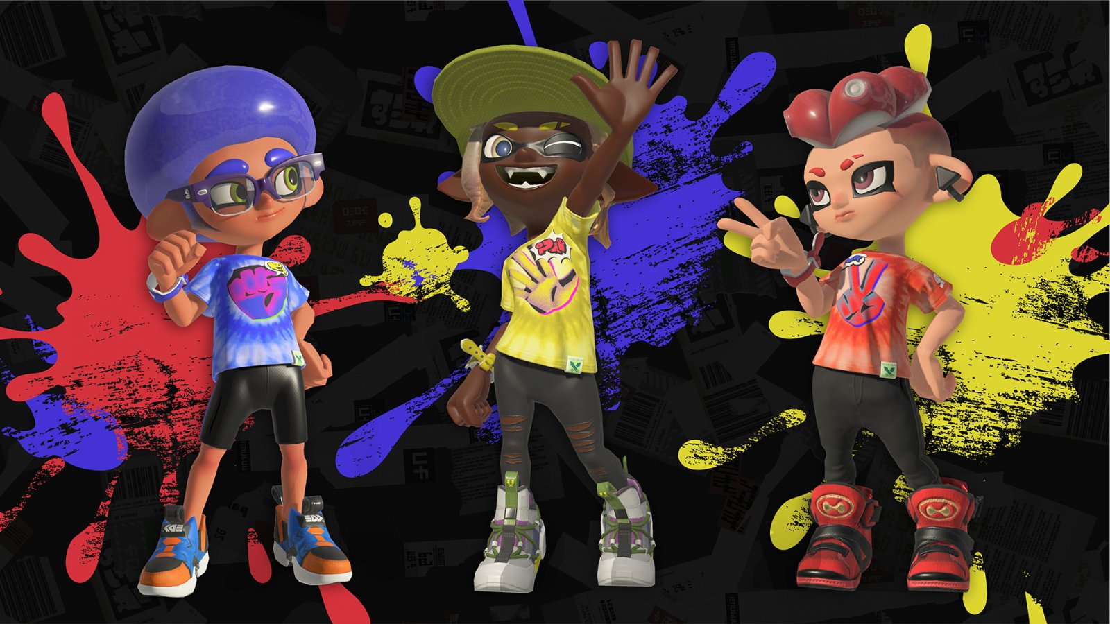 Tre personaggi di Splatoon 3