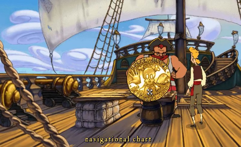 L'interfaccia 'verb coin' come appariva in Curse of Monkey Island