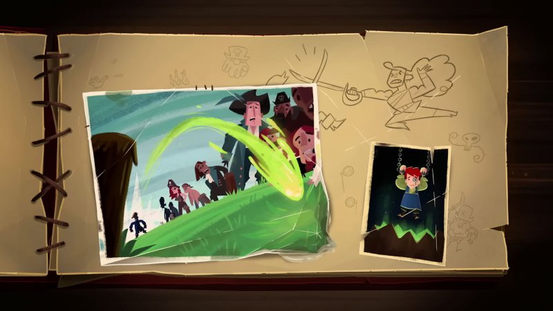 Un album dei ricordi riassume gli eventi più importanti dei vecchi Monkey Island. Tra cui... una gara di sputi.