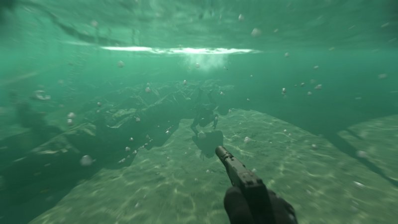Una sequenza di gioco sott'acqua Una sequenza di gioco sott'acqua