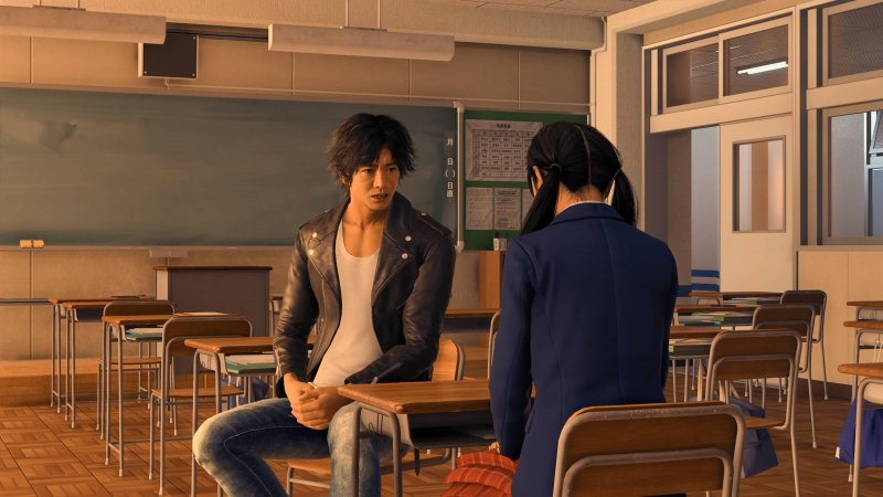 Lost Judgment, Yagami parla con una studentessa vittima di bullismo