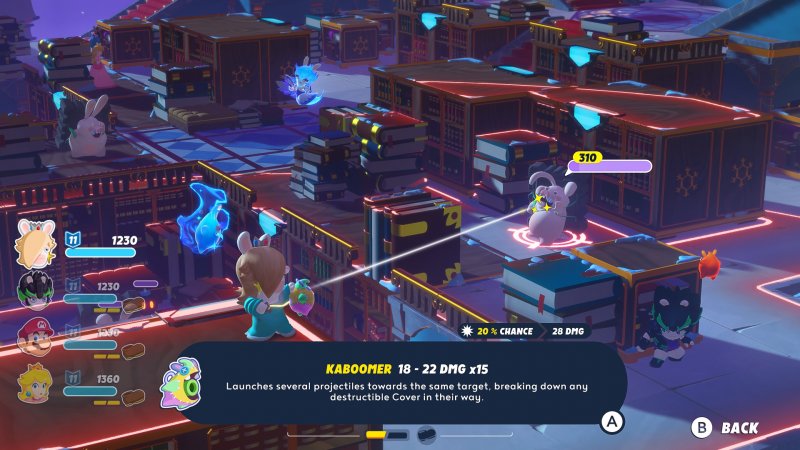 A Mario + Rabbids Sparks of Hope fight