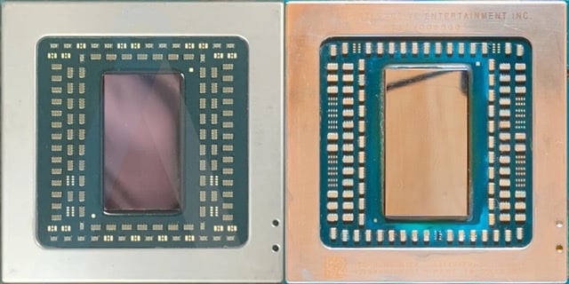 PS5: the SoC in comparison, on the left the 6nm one, on the right the 7nm one