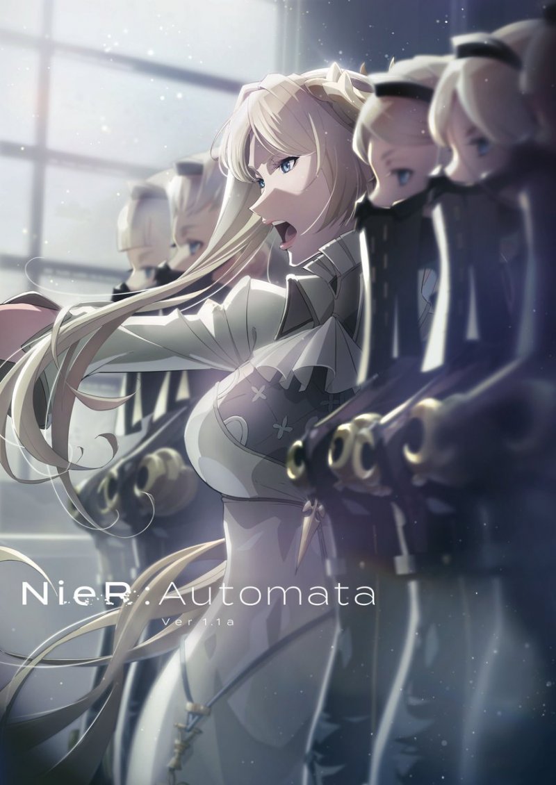 Artwork della Comandante White e degli operatori di NieR: Automata Ver1.1a
