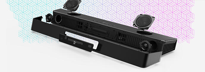 Gli speaker incorporati nella Sound Blaster Katana V2X