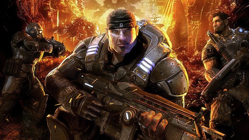 Gears of War, artwork con Marcus Fenix