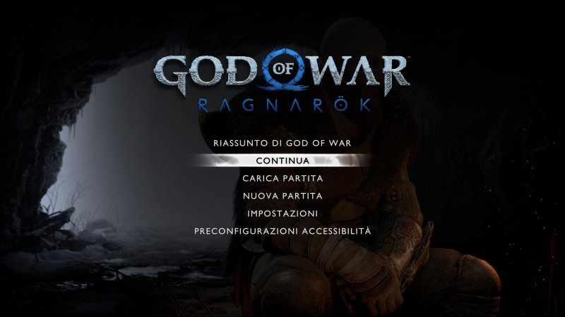 The new God of War: Ragnarok main screen after Patch 2.001