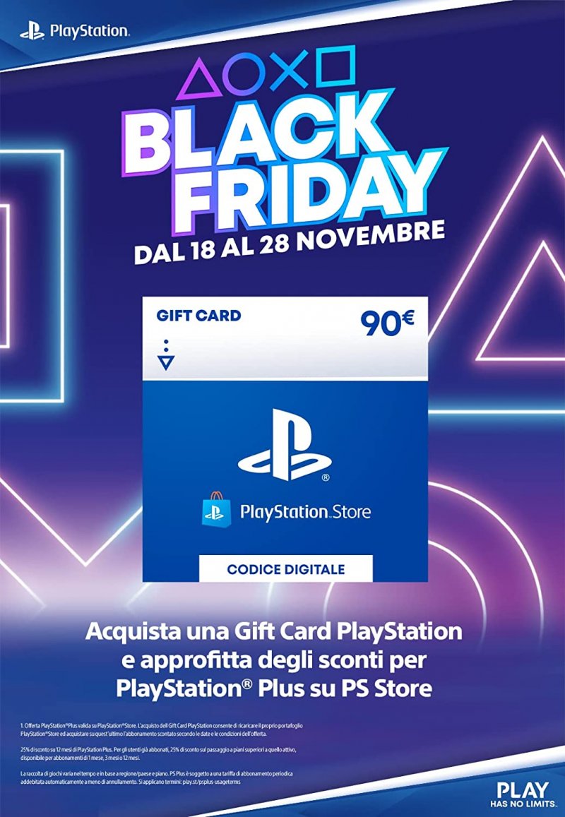 Offerte : ricarica PlayStation Store da 45/70/90€ in forte sconto per  il Black Friday 2022 