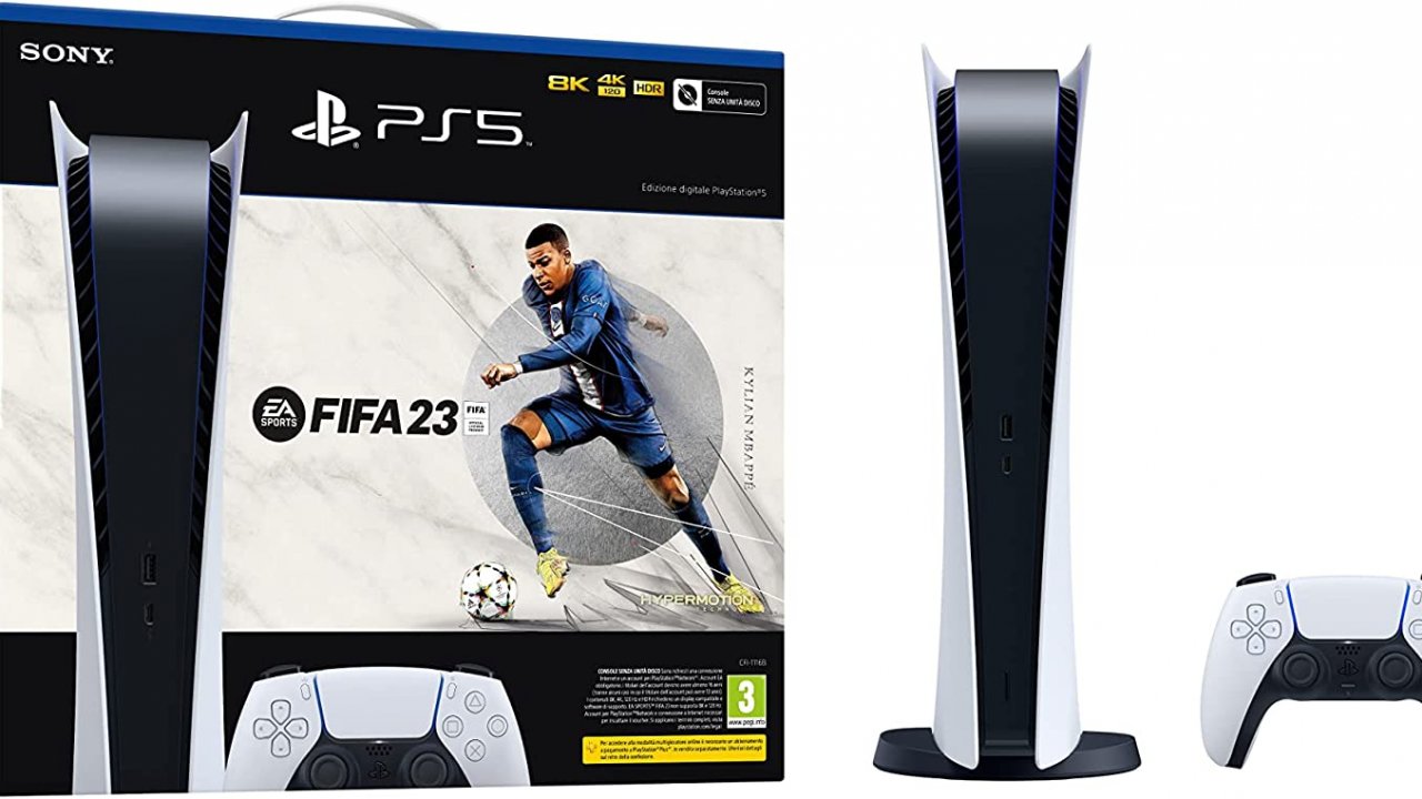 PS5 in vendita da GameStop il 23 novembre 2022 in bundle con FIFA 23