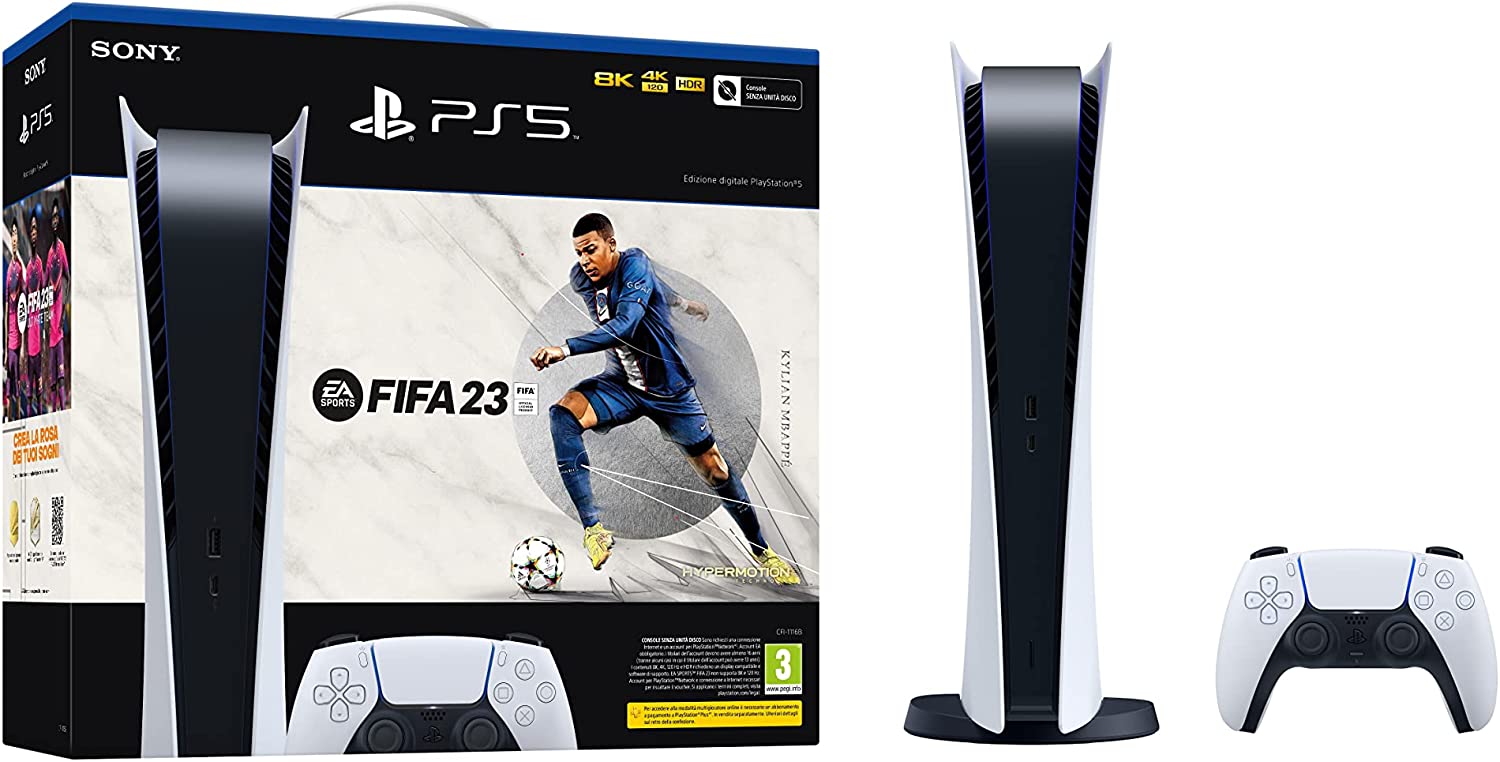 PS5 in vendita da GameStop il 23 novembre 2022 in bundle con FIFA 23