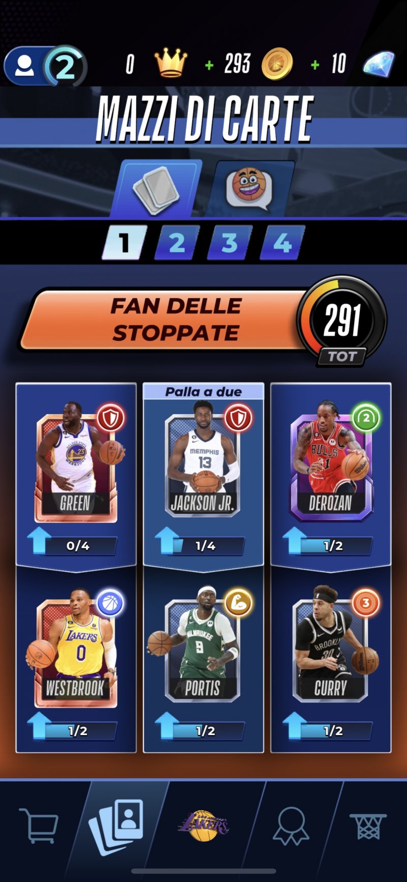 NBA Clash, la gestione delle carte in stile Clash Royale NBA Clash, la gestione delle carte in stile Clash Royale