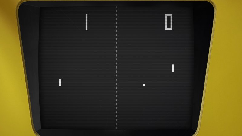 Pong riprodotto nel suo cabinato