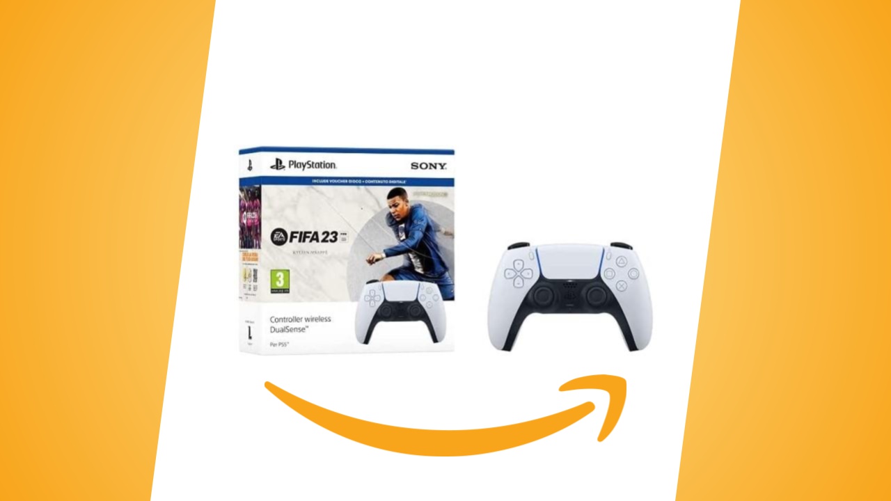 Offerte Amazon: bundle con DualSense, FIFA 23 e codice FUT per PS5 in sconto al minimo storico