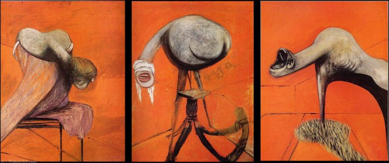 Il trittico Tre Studi per Figure alla Base della Crocifissione del 1944 consacrò Francis Bacon sulla scena artistica internazionale