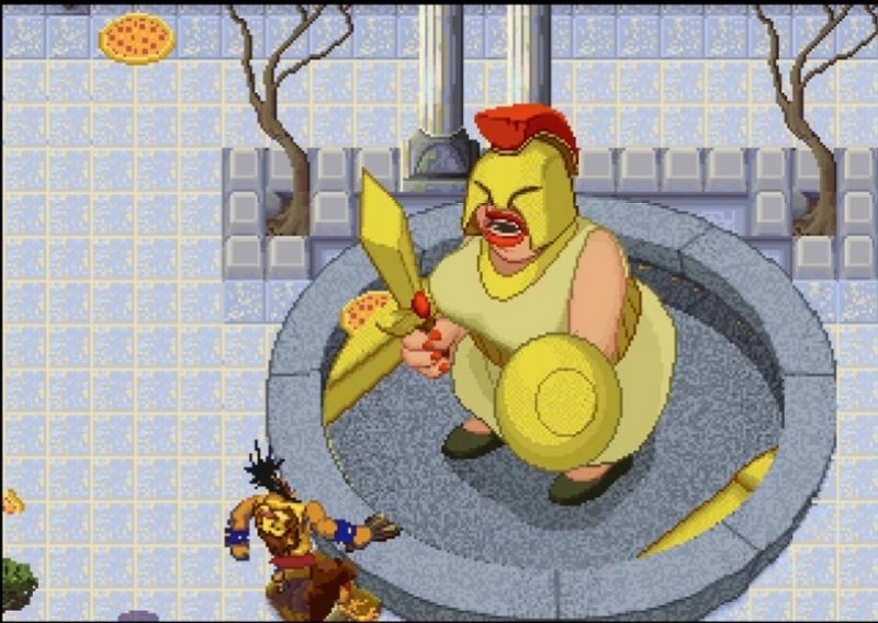 Ercole discute con Atena in Herc's Adventures