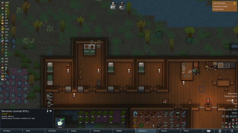 RimWorld: Nerhesi è uno dei fondatori della colonia extramondo che vedete in foto. Lei invece è Vargas, una schiava comprata da Nerhesi per restituirle la liberà. Sono gli unici rimasti in vita, e si sono innamorati