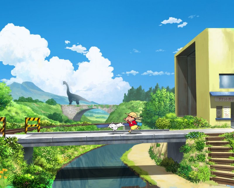 Shin-Chan: Me and the Professor on Summer Vacation, la copertina è un condensato d'estate nipponica