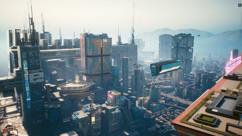 Cyberpunk 2077, une vue de Night City