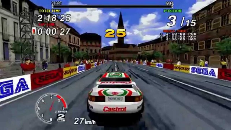 un frame del gioco che rappresentava velocità e tecnica