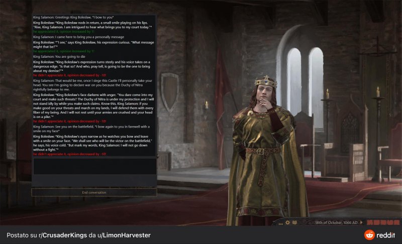 Crusader Kings 3: una nuova mod in uscita a febbraio promette di integrare Chat GPT con il gioco Paradox