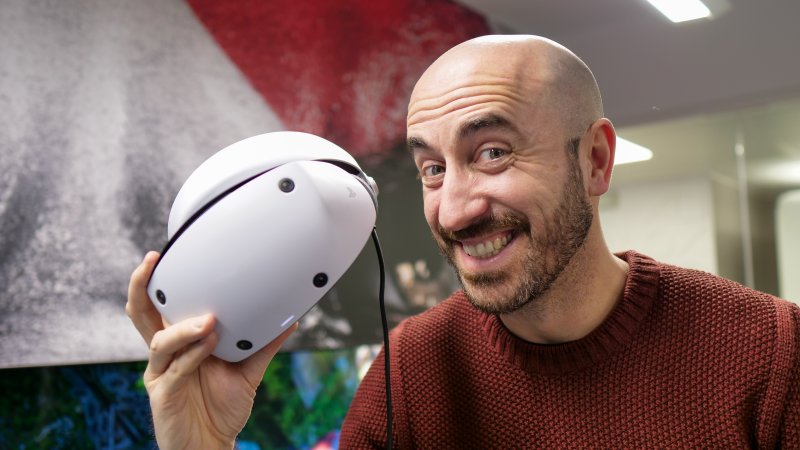 A delighted PlayStation VR2 user