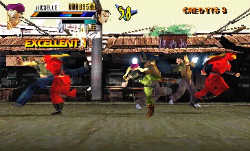 Una fase concitata di Gekido per PlayStation