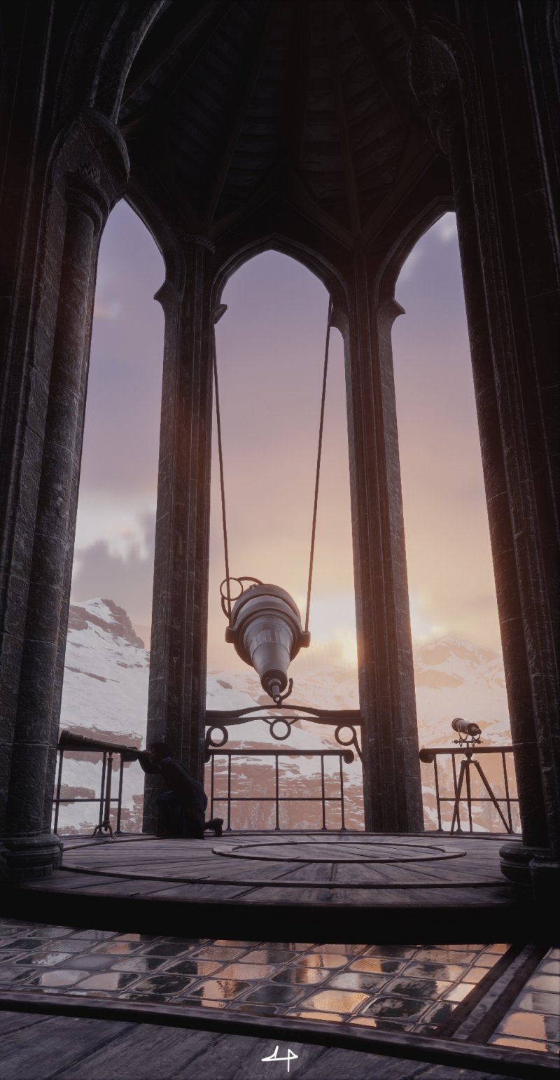 Héritage de Poudlard : coucher de soleil à la tour d'astronomie