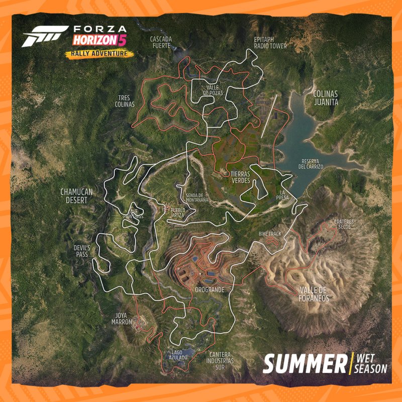 La carte Forza Horizon 5 : Rally Adventure
