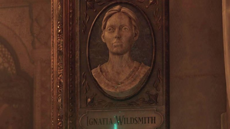 Il bassorilievo di Ignatia Wildsmith in Hogwarts Legacy