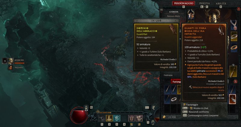 Diablo 4, l'interfaccia è sempre pulita, chiara e leggibile