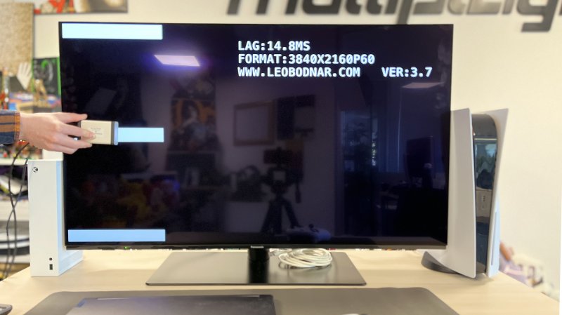 Input lag sur un téléviseur 42 pouces LZ1500 mesuré avec un signal 4K 60 FPS en mode jeu