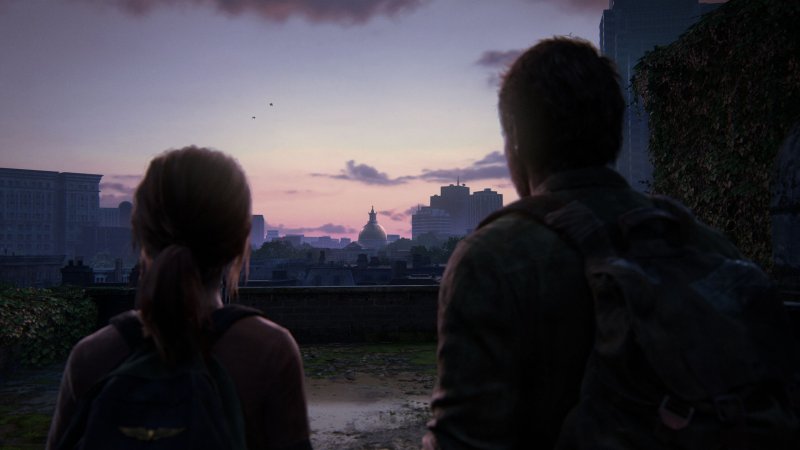 The Last of Us Part 1, Ellie et Joel dans un moment touchant dans la phase d'ouverture